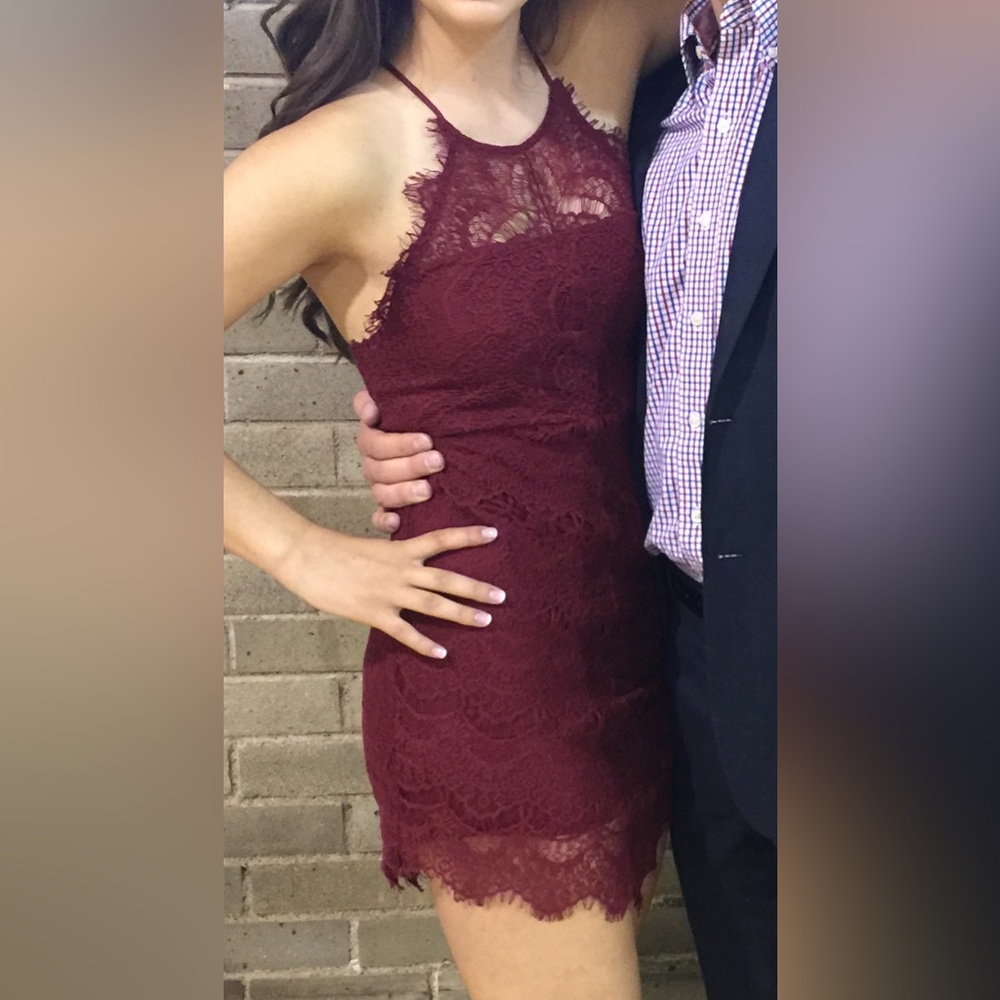 Free People Lace Red Dress